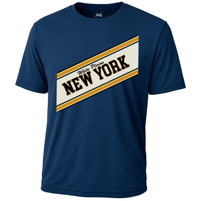 White Plains New York Varsity Logo Cooling Performance Crew T-Shirt