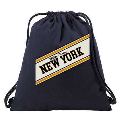 White Plains New York Varsity Logo Drawstring Bag