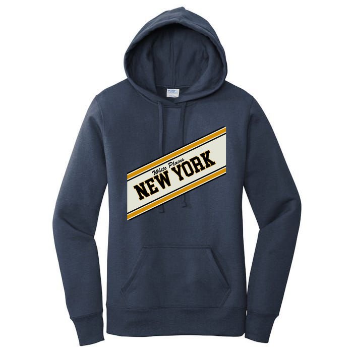 White Plains New York Varsity Logo Women's Pullover Hoodie