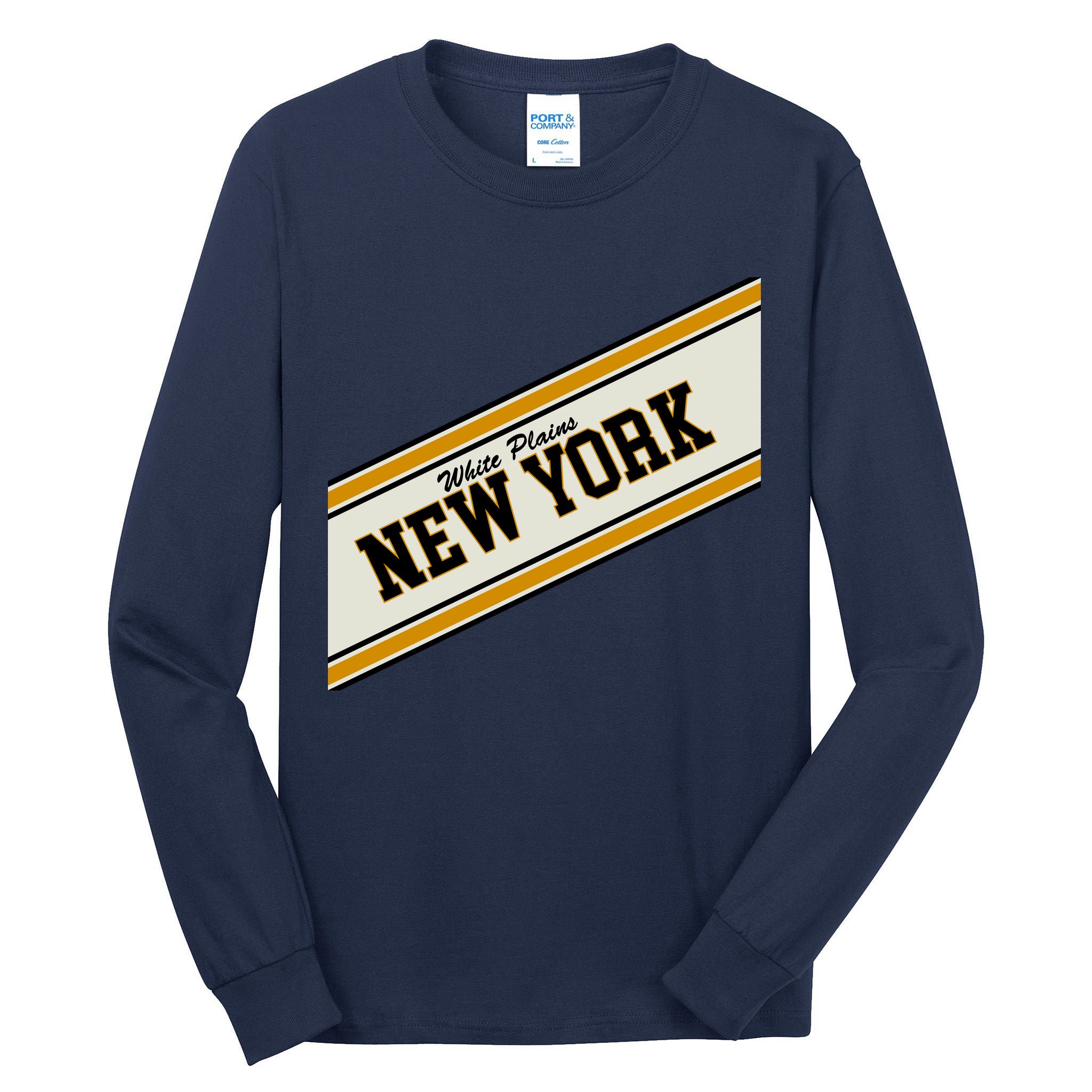 White Plains New York Varsity Logo Tall Long Sleeve T-Shirt
