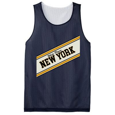 White Plains New York Varsity Logo Mesh Reversible Basketball Jersey Tank