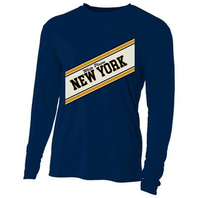 White Plains New York Varsity Logo Cooling Performance Long Sleeve Crew
