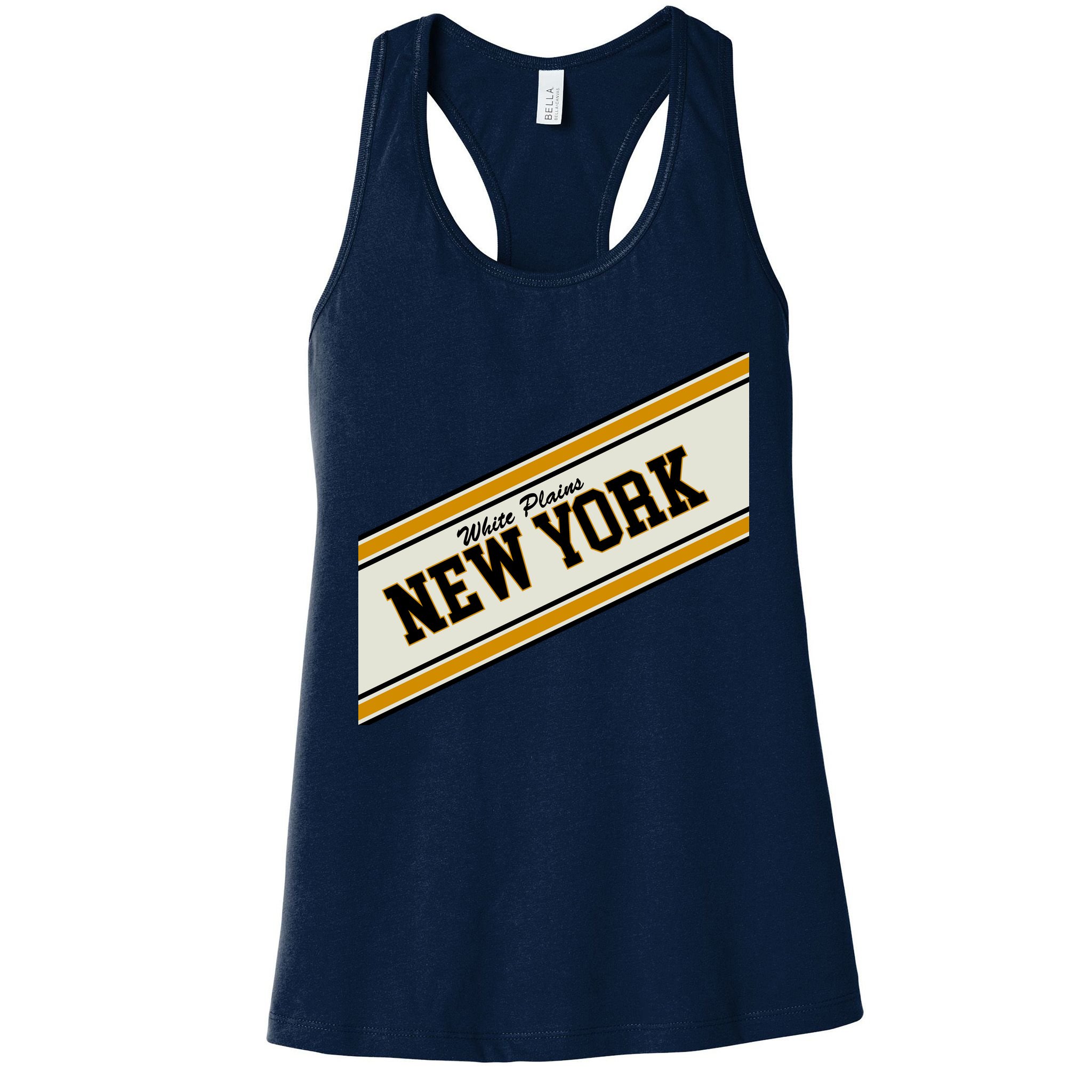 White Plains New York Varsity Logo Womens Tank Top