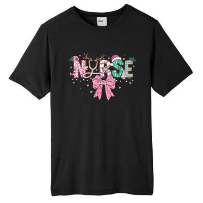 Women Pin.K Nurse Christmas Stethoscope Scrub Coquette Bow Gift Tall Fusion ChromaSoft Performance T-Shirt