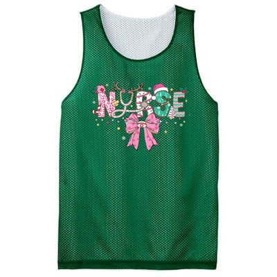 Women Pin.K Nurse Christmas Stethoscope Scrub Coquette Bow Gift Mesh Reversible Basketball Jersey Tank