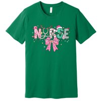 Women Pin.K Nurse Christmas Stethoscope Scrub Coquette Bow Gift Premium T-Shirt