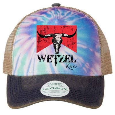 Wetzel Personalized Name Western Country Music Bull Skull Legacy Tie Dye Trucker Hat