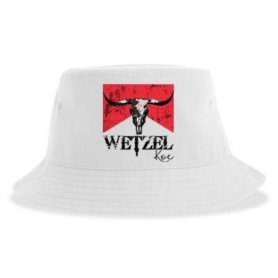 Wetzel Personalized Name Western Country Music Bull Skull Sustainable Bucket Hat