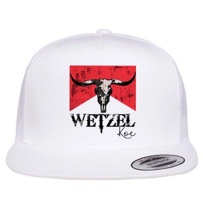 Wetzel Personalized Name Western Country Music Bull Skull Flatbill Hat
