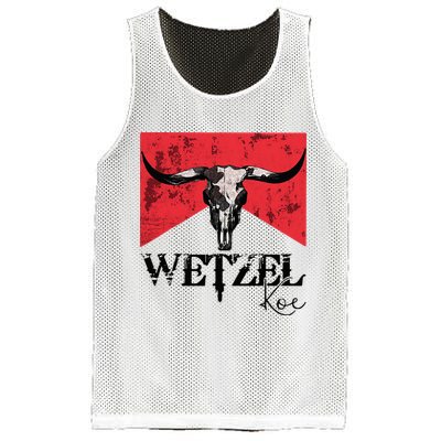 Wetzel Personalized Name Western Country Music Bull Skull Mesh Reversible Basketball Jersey Tank