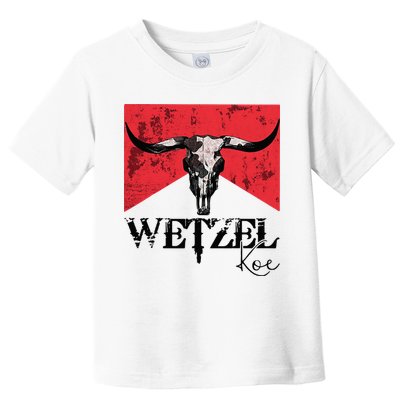 Wetzel Personalized Name Western Country Music Bull Skull Toddler T-Shirt