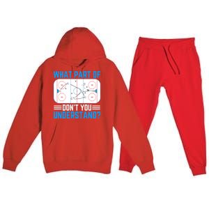 What Part Of Hockey DonT You Understand Funny Hockey Gift Premium Hooded Sweatsuit Set