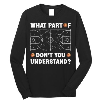 What Part Of Don't You Understand Funny Basketball Coach Say Long Sleeve Shirt