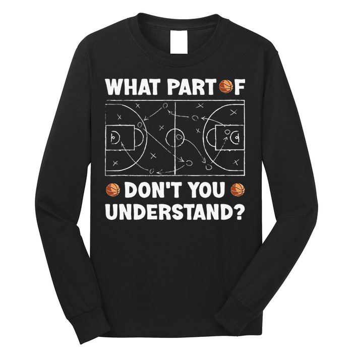 What Part Of Don't You Understand Funny Basketball Coach Say Long Sleeve Shirt