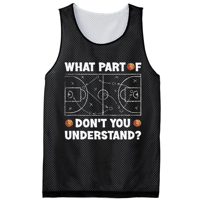 What Part Of Don't You Understand Funny Basketball Coach Say Mesh Reversible Basketball Jersey Tank