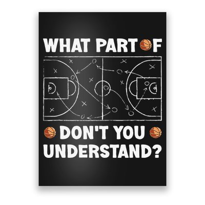 What Part Of Don't You Understand Funny Basketball Coach Say Poster