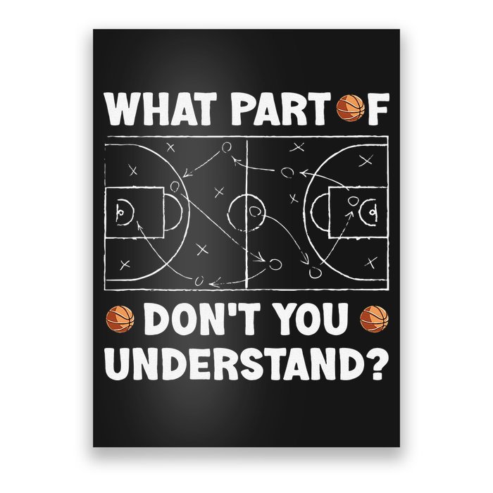 What Part Of Don't You Understand Funny Basketball Coach Say Poster