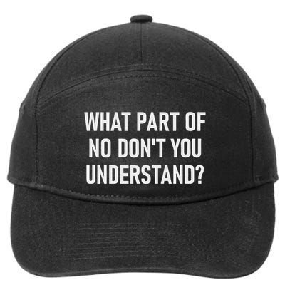 What Part Of No DonT You Understand Funny Joke Sarcastic 7-Panel Snapback Hat