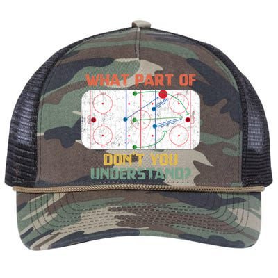 What Part Of Ice Hockey DonT You Understand Hockey Fans Gift Retro Rope Trucker Hat Cap