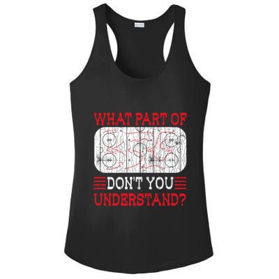 What Part Of Ice Hockey Funny Player Coach Sports Graphic Gift Ladies PosiCharge Competitor Racerback Tank