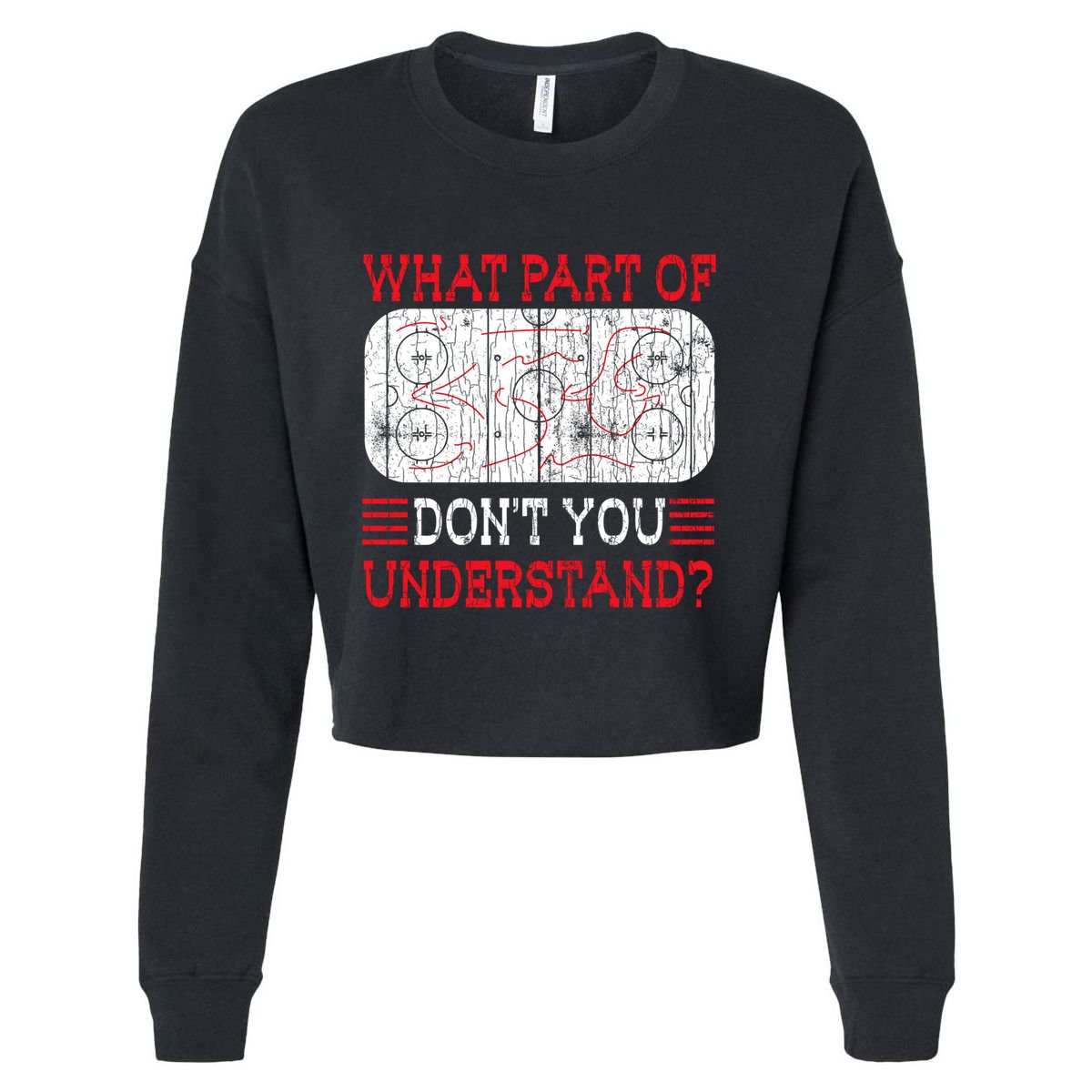 What Part Of Ice Hockey Funny Player Coach Sports Graphic Gift Cropped Pullover Crew