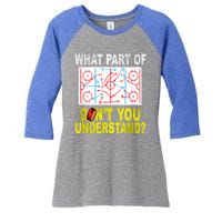 What Part Of Don't You Understand Funny Hockey Mom Dad Coach Women's Tri-Blend 3/4-Sleeve Raglan Shirt