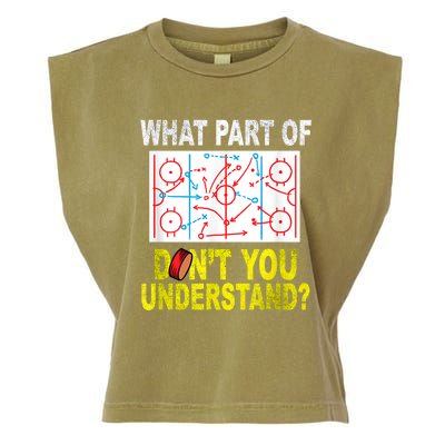 What Part Of Don't You Understand Funny Hockey Mom Dad Coach Garment-Dyed Women's Muscle Tee