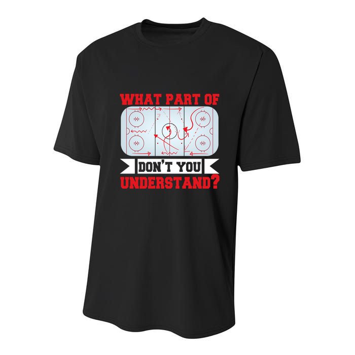 What Part Of This DonT You Understand? Funny Ice Hockey Gift Youth Performance Sprint T-Shirt