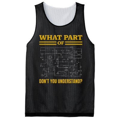 What Part Of DonT You Understand Funny Electrician Mesh Reversible Basketball Jersey Tank