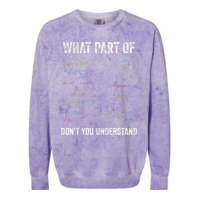 What Part Of Dont You Understand Computer Science Lovers Colorblast Crewneck Sweatshirt