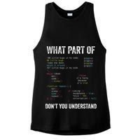 What Part Of Dont You Understand Computer Science Lovers Ladies PosiCharge Tri-Blend Wicking Tank