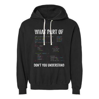 What Part Of Dont You Understand Computer Science Lovers Garment-Dyed Fleece Hoodie