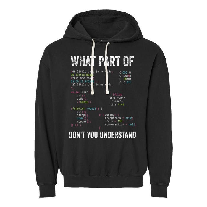 What Part Of Dont You Understand Computer Science Lovers Garment-Dyed Fleece Hoodie
