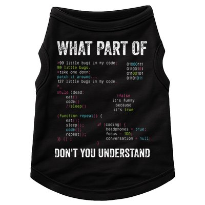 What Part Of Dont You Understand Computer Science Lovers Doggie Tank