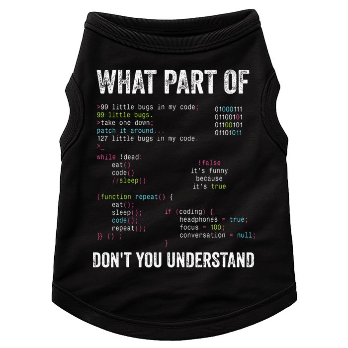 What Part Of Dont You Understand Computer Science Lovers Doggie Tank