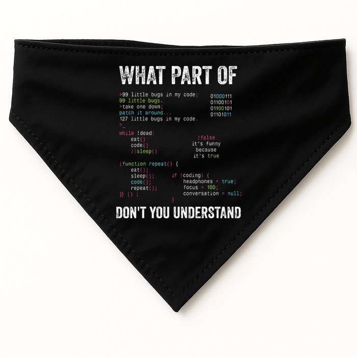 What Part Of Dont You Understand Computer Science Lovers USA-Made Doggie Bandana