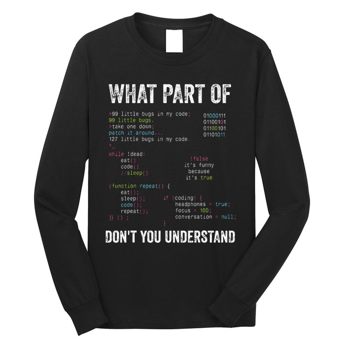 What Part Of Dont You Understand Computer Science Lovers Long Sleeve Shirt