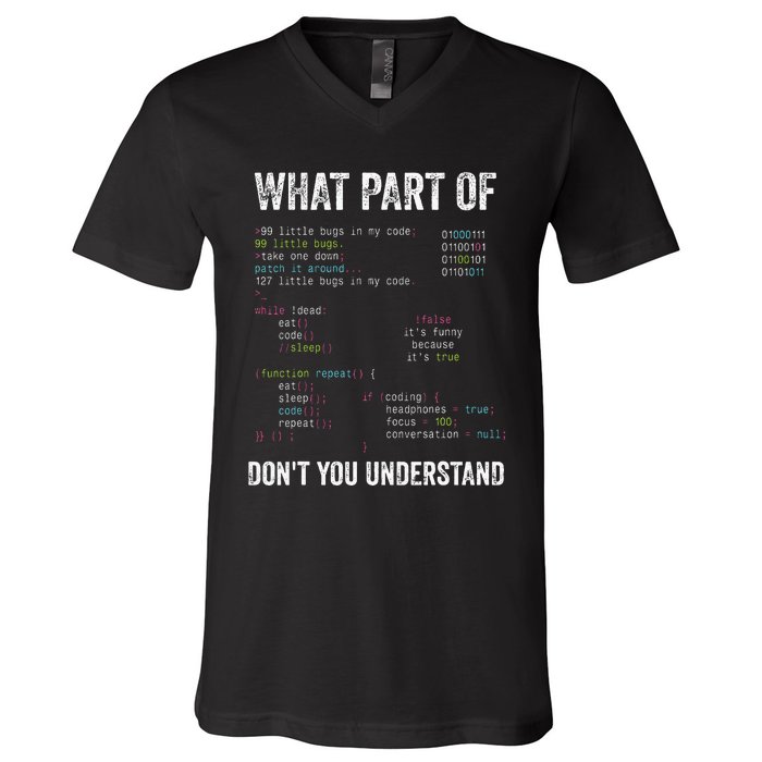 What Part Of Dont You Understand Computer Science Lovers V-Neck T-Shirt