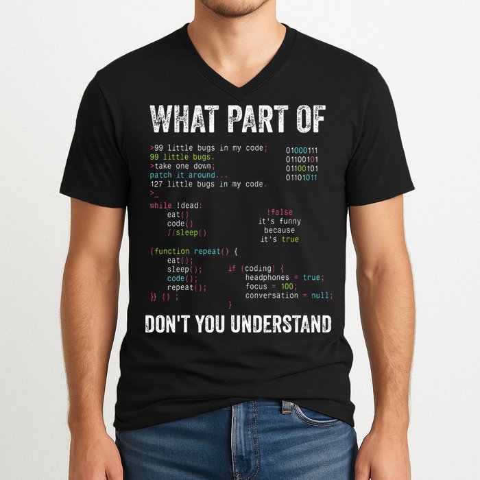 What Part Of Dont You Understand Computer Science Lovers V-Neck T-Shirt