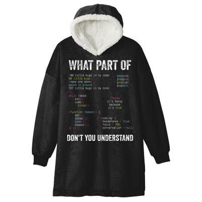 What Part Of Dont You Understand Computer Science Lovers Hooded Wearable Blanket
