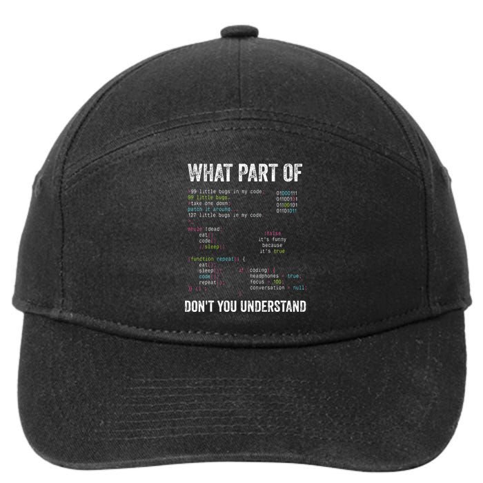 What Part Of Dont You Understand Computer Science Lovers 7-Panel Snapback Hat