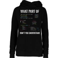 What Part Of Dont You Understand Computer Science Lovers Womens Funnel Neck Pullover Hood