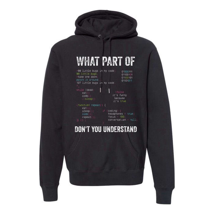 What Part Of Dont You Understand Computer Science Lovers Premium Hoodie