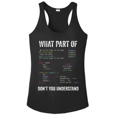 What Part Of Dont You Understand Computer Science Lovers Ladies PosiCharge Competitor Racerback Tank