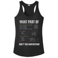 What Part Of Dont You Understand Computer Science Lovers Ladies PosiCharge Competitor Racerback Tank