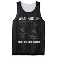 What Part Of Dont You Understand Computer Science Lovers Mesh Reversible Basketball Jersey Tank