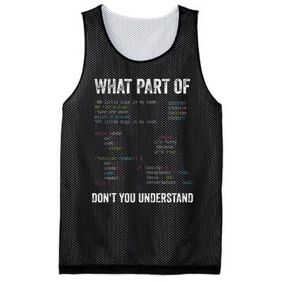 What Part Of Dont You Understand Computer Science Lovers Mesh Reversible Basketball Jersey Tank