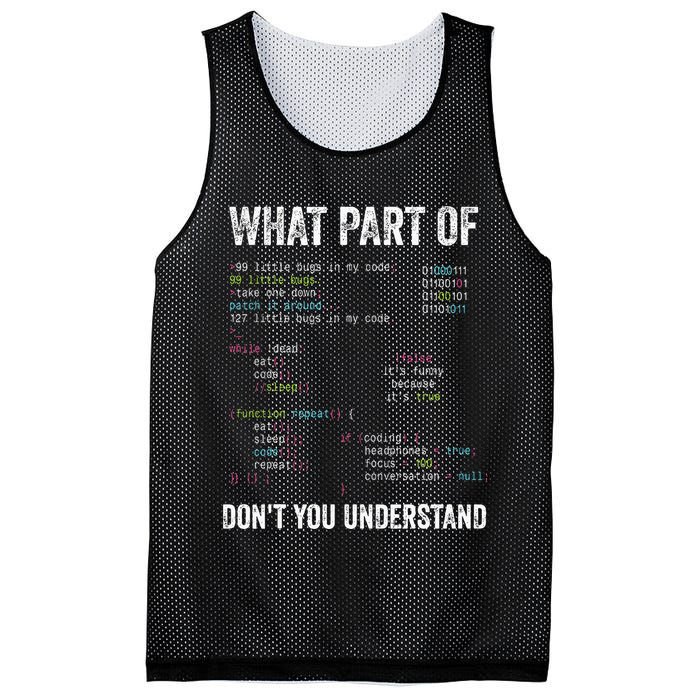 What Part Of Dont You Understand Computer Science Lovers Mesh Reversible Basketball Jersey Tank