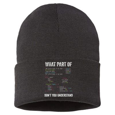 What Part Of Dont You Understand Computer Science Lovers Sustainable Knit Beanie