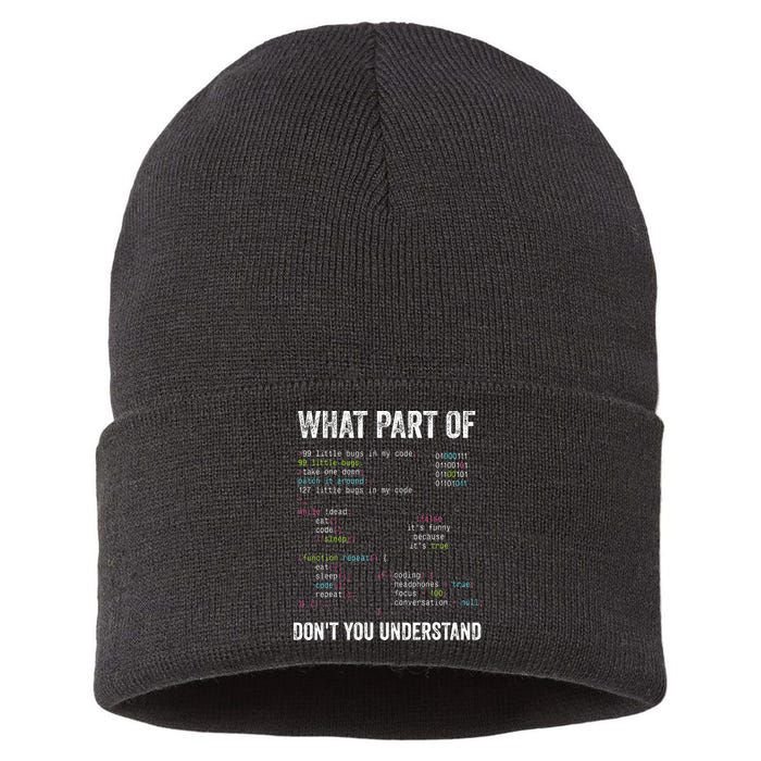 What Part Of Dont You Understand Computer Science Lovers Sustainable Knit Beanie
